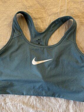 Nike Dri-Fit T-Back Sports Bra, Blue/Green, Size 1X